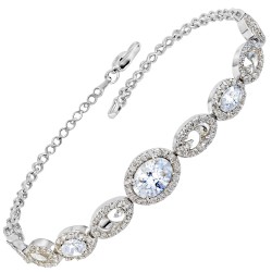 Λευκόχρυσο βραχιόλι Κ14 με ζιργκόν