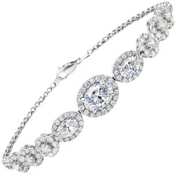 Λευκόχρυσο βραχιόλι Κ14 με ζιργκόν