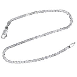 Λευκόχρυσο βραχιόλι ριβιέρα Κ14 με ζιργκόν