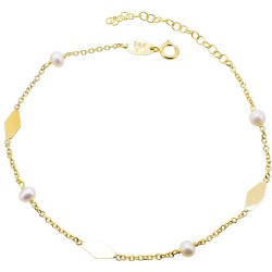 Χρυσό βραχιόλι Κ14 με μαργαριτάρια
