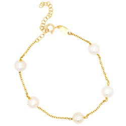 Χρυσό βραχιόλι Κ14 με μαργαριτάρια