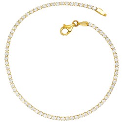 Χρυσό βραχιόλι ριβιέρα Κ14 με ζιργκόν