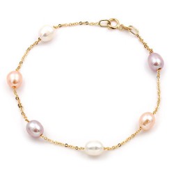 Χρυσό βραχιόλι Κ14 με μαργαριτάρια