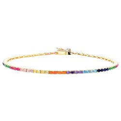 Χρυσό βραχιόλι ριβιέρα rainbow Κ14