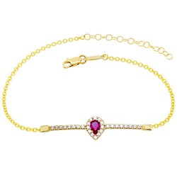 Χρυσό βραχιόλι μπάρα σταγόνα Κ14