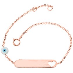 Παιδικό βραχιόλι-ταυτότητα από ροζ χρυσό Κ9