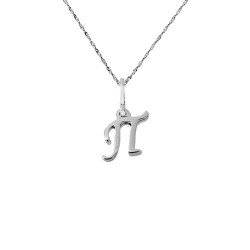 Λευκόχρυσο μενταγιόν "μονόγραμμα" Κ14 με αλυσίδα