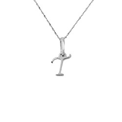 Λευκόχρυσο μενταγιόν "μονόγραμμα" Κ14 με αλυσίδα