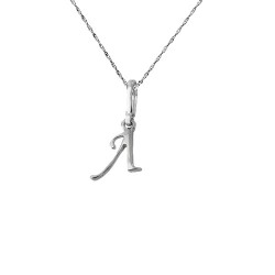 Λευκόχρυσο μενταγιόν "μονόγραμμα" Κ14 με αλυσίδα