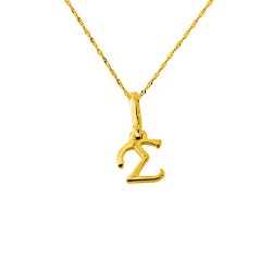 Χρυσό μενταγιόν "μονόγραμμα" Κ14 με αλυσίδα