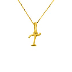 Χρυσό μενταγιόν "μονόγραμμα" Κ14 με αλυσίδα