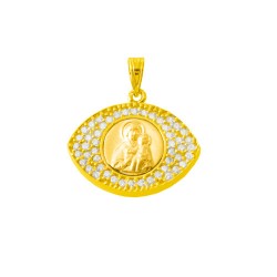 Χρυσό φυλαχτό Κ9 με ζιργκόν