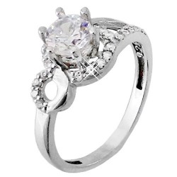 Ασημένιο μονόπετρο δαχτυλίδι 925