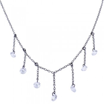 Ασημένιο κολιέ choker 925 με μαύρο επιπλατίνωμα