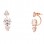Ασημένια σκουλαρίκια ear jackets 925 σε ροζ χρώμα