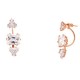 Ασημένια σκουλαρίκια ear jackets 925 σε ροζ χρώμα