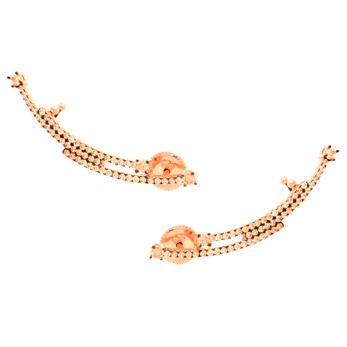 Ασημένια σκουλαρίκια ear cuff 925 σε ροζ χρώμα
