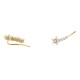 Ασημένια επιχρυσωμένα σκουλαρίκια ear cuff 925 με πέρλες