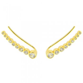 Ασημένια επιχρυσωμένα σκουλαρίκια ear cuff 925
