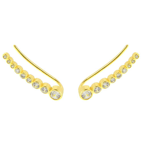 Ασημένια επιχρυσωμένα σκουλαρίκια ear cuff 925