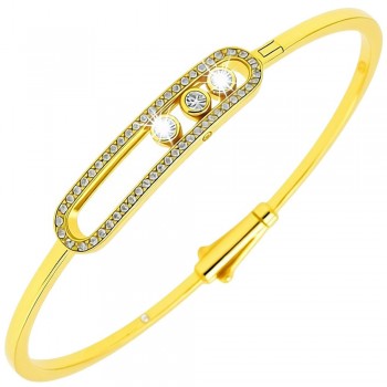 Ασημένιο επιχρυσωμένο βραχιόλι χειροπέδα 925