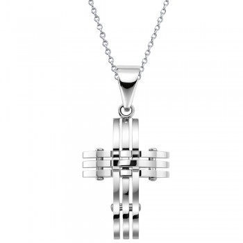 Ατσάλινος ανδρικός σταυρός και αλυσίδα