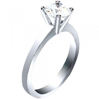 Λευκόχρυσο μονόπετρο δαχτυλίδι Κ18 με lab grown diamond