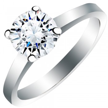 Λευκόχρυσο μονόπετρο δαχτυλίδι Κ18 με lab grown diamond