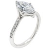 Λευκόχρυσο μονόπετρο marquise Κ14 με lab grown diamonds