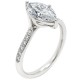Λευκόχρυσο μονόπετρο marquise Κ14 με lab grown diamonds