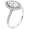 Λευκόχρυσο μονόπετρο marquise Κ14 με lab grown diamonds