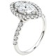 Λευκόχρυσο μονόπετρο marquise Κ14 με lab grown diamonds