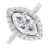 Λευκόχρυσο μονόπετρο marquise Κ14 με lab grown diamonds