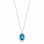 Λευκόχρυσο κολιέ Κ18 με London Blue Topaz και διαμάντια