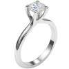 Λευκόχρυσο μονόπετρο δαχτυλίδι Κ18 με lab grown diamond