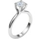 Λευκόχρυσο μονόπετρο δαχτυλίδι Κ18 με lab grown diamond