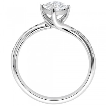 Λευκόχρυσο μονόπετρο marquise Κ14 με lab grown diamonds