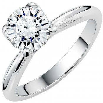 Λευκόχρυσο μονόπετρο δαχτυλίδι Κ18 με lab grown diamond