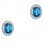 Λευκόχρυσα οβάλ σκουλαρίκια Κ18 με London Blue Topaz και διαμάντια