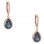 Σκουλαρίκια από ροζ χρυσό Κ18 με London Blue Topaz και διαμάντια