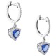 Λευκόχρυσα σκουλαρίκια Κ18 με London Blue Topaz και διαμάντια