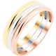 Χρυσό τρίχρωμο δαχτυλίδι Κ14