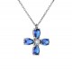 Λευκόχρυσος γυναικείος σταυρός Κ14 με αλυσίδα
