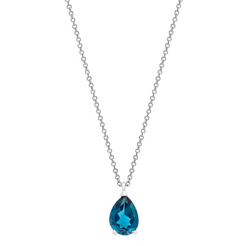 Λευκόχρυσο κολιέ Κ18 με τοπάζι