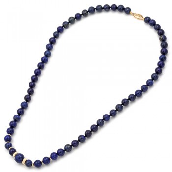 Κολιέ με lapis lazuli και χρυσό κούμπωμα Κ14