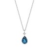 Λευκόχρυσο κολιέ Κ18 με London Blue Topaz και διαμάντι