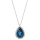 Λευκόχρυσο κολιέ Κ18 με London Blue Topaz και διαμάντια