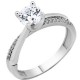 Λευκόχρυσο δαχτυλίδι μονόπετρο Κ14