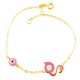 Χρυσό παιδικό βραχιόλι flamingo Κ14