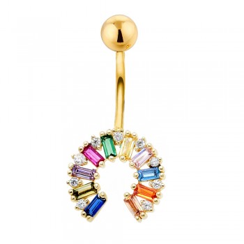 Χρυσό σκουλαρίκι piercing Κ14
